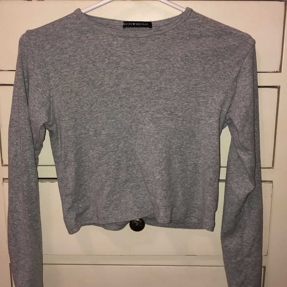 Brandy Melville Cropped Gray Longsleeve